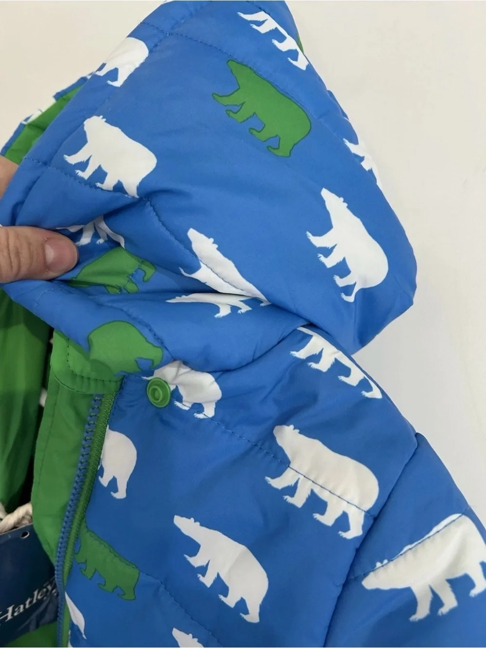 Hatley Polar Bear Blue Padded Hooded‎ Snowsuit Pram 6-9M New
